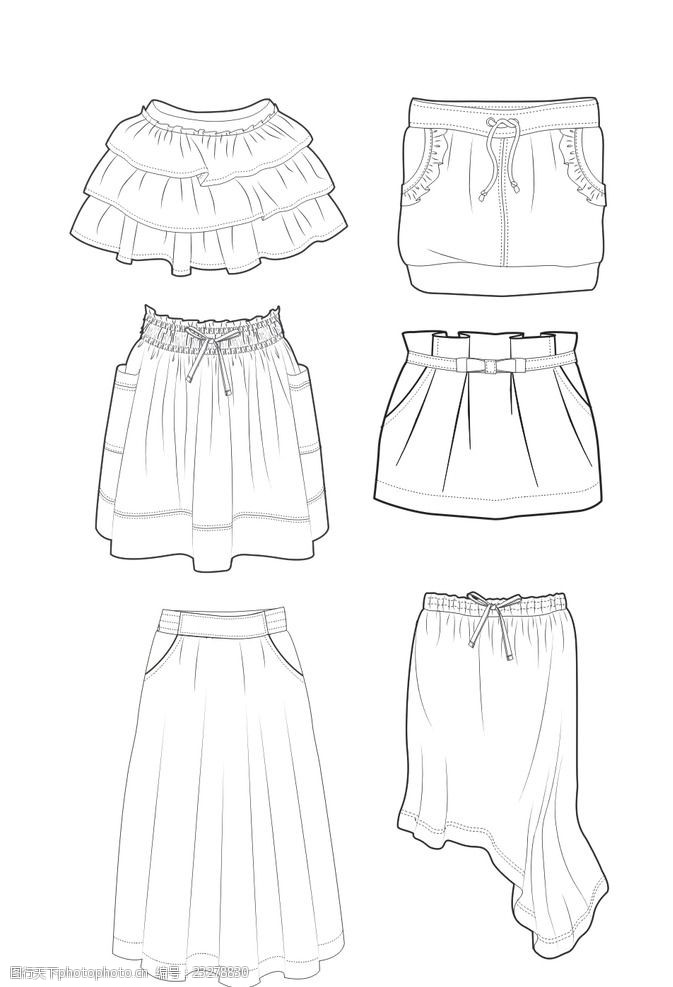 服装矢量图线稿图片素材 时尚设计者的创意基石